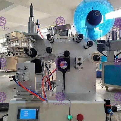 Halbautomatischer klebender Aufkleber-Etikettiermaschine-Ausrüstungs-Etikettierer für quadratische Seiten der Flasche 3 oder Kreis der runden Flasche fournisseur